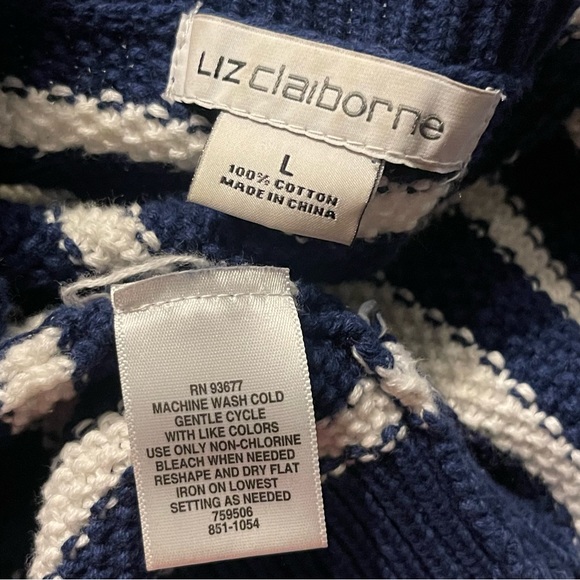 Liz Claiborne Striped Nautical Sweater - Picture 5 of 6